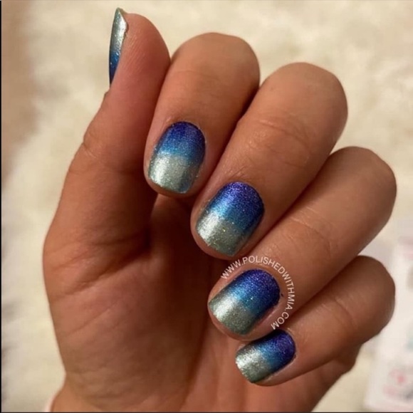 🎉Former HP🎉 *Retired* Color Street: Long Time No Sea | Mint Blue Glitter - Picture 3 of 8